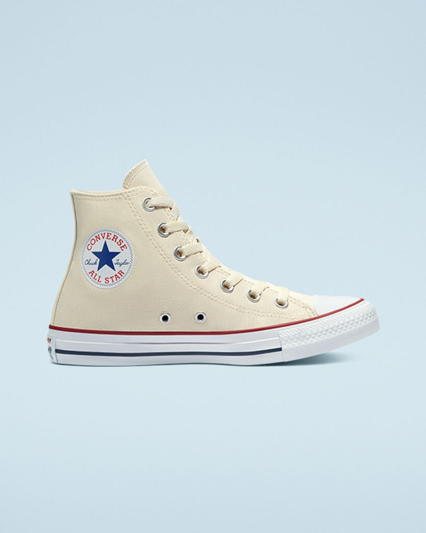 Tenis Converse Chuck Taylor All Star Classicos Cano Alto Masculino Bege Branco | PT A007PT4